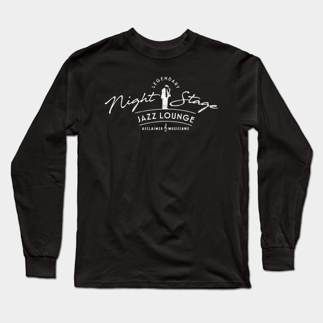 Jazz Cat Theme Jazz Club Long Sleeve T-Shirt by jazzworldquest